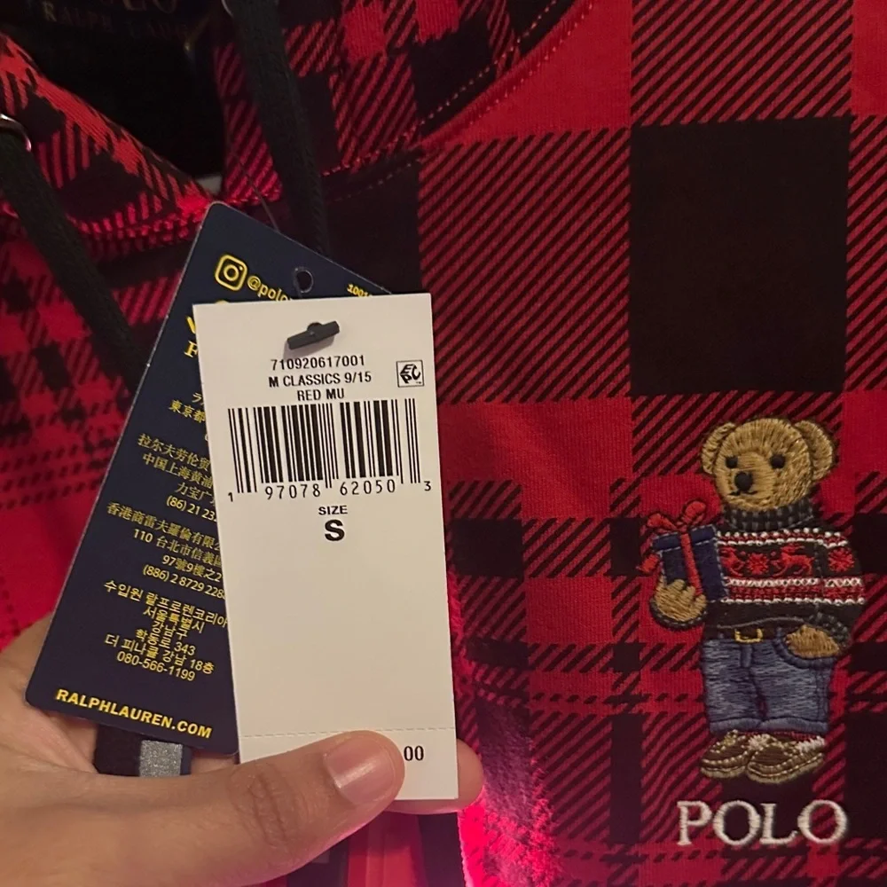 Ralph Lauren Kids Plaid Hoodie in Red and Black